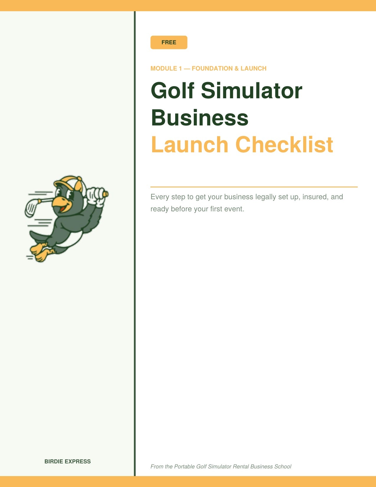 FREE Golf Simulator Business Launch Checklist