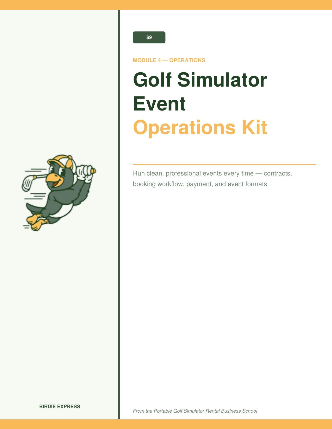 Golf Simulator Event Operations Kit